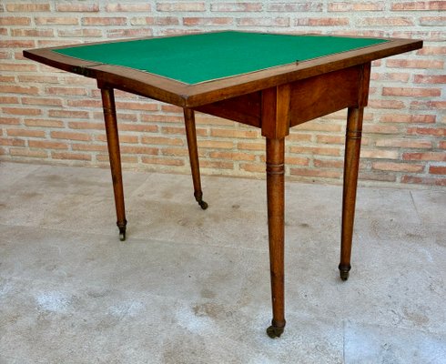 Early 20th Century French Walnut Game Table with Wheels, 1920s-NOU-2018312