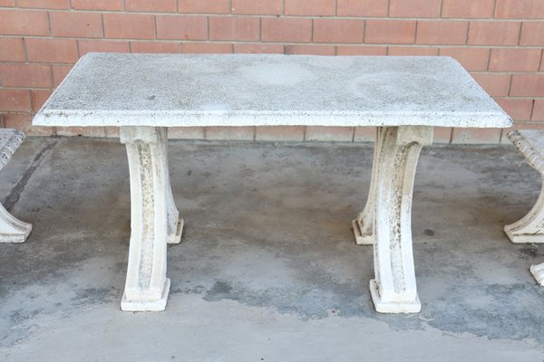 Early 20th Century Garden Table and Stools, Set of 3-DCO-1740917