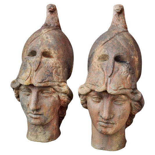 Early 20th Century Heads of Athena Giustiniani in Patinated Terracotta