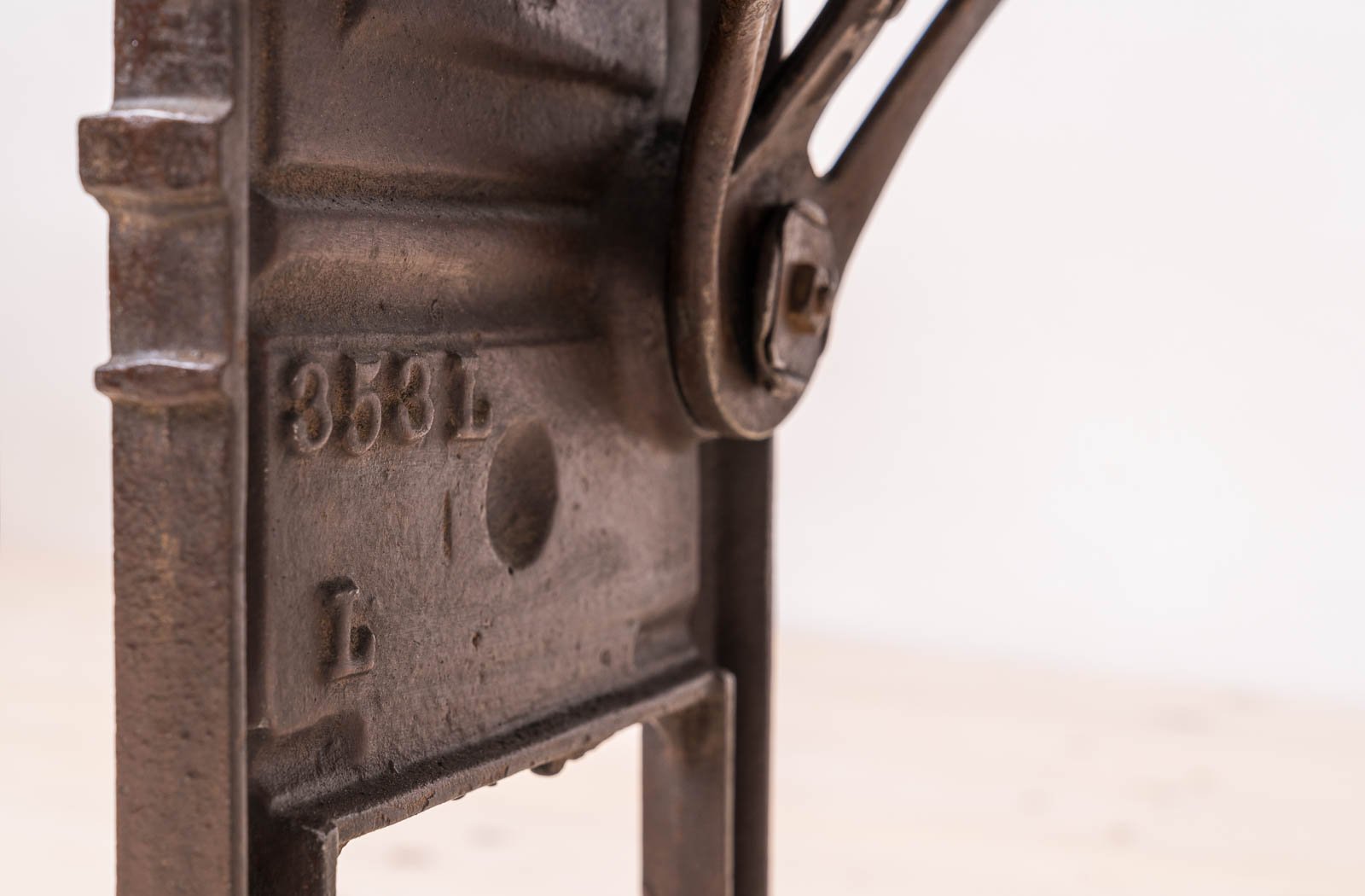 Early 20th Century Industrial Double Foldable Library Seat in Cast Iron Construction and Bent Plywood, 1890s