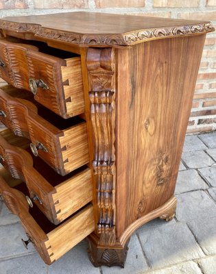 Early 20th Century Italian Burl Walnut and Fruitwood Bedside Commodes, Set of 2-NOU-1274039