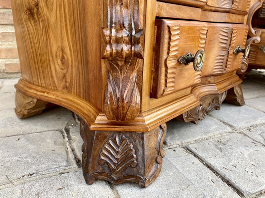 Early 20th Century Italian Burl Walnut and Fruitwood Bedside Commodes, Set of 2-NOU-1274039