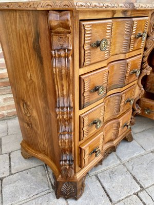 Early 20th Century Italian Burl Walnut and Fruitwood Bedside Commodes, Set of 2-NOU-1274039