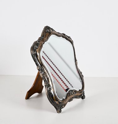 Early 20th Century Italian Louis XV Style 800 Silver Table Mirror, 1930s-JDR-1441780