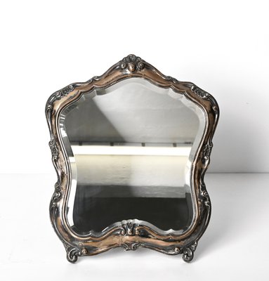 Early 20th Century Italian Louis XV Style 800 Silver Table Mirror, 1930s-JDR-1441780