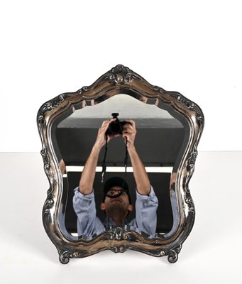 Early 20th Century Italian Louis XV Style 800 Silver Table Mirror, 1930s-JDR-1441780