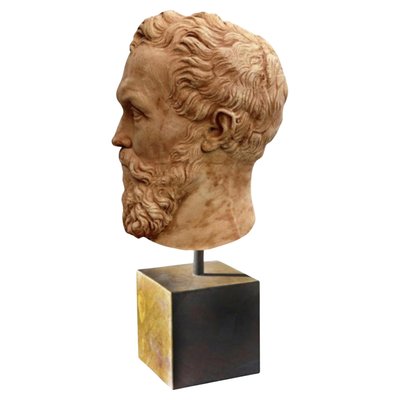 Early 20th Century Italian Sculpture Michelangelo Buonarroti Head in Terracotta-FDW-2023348