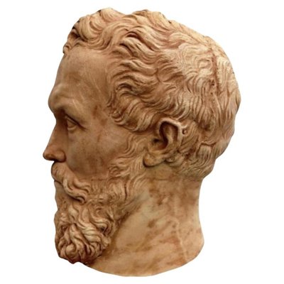 Early 20th Century Italian Sculpture Michelangelo Buonarroti Head in Terracotta-FDW-2023348