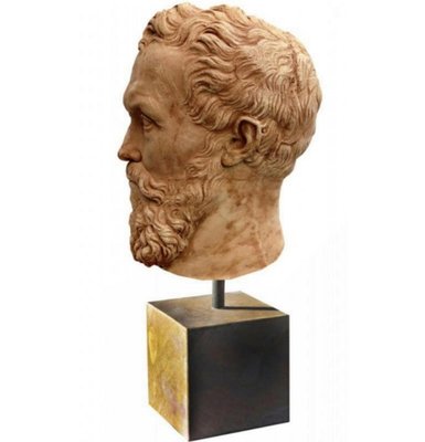 Early 20th Century Italian Sculpture Michelangelo Buonarroti Head in Terracotta-FDW-2023348