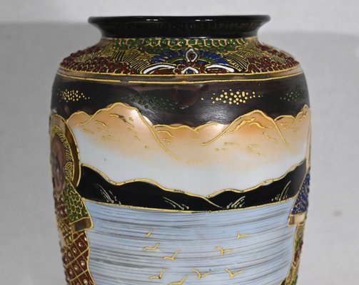 Early 20th Century Japan Porcelain Satsuma Vases, 1890s, Set of 2-RVK-1401171