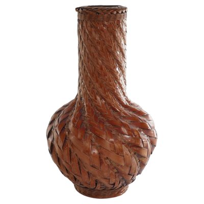 Early 20th Century Japanese Taisho/Showa Woven Bamboo Ikebana Vase-RUK-1758051