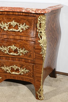 Early 20th Century Louis XIV-Louis XV Transition Style Marquetry Chest of Drawers-RVK-1800456