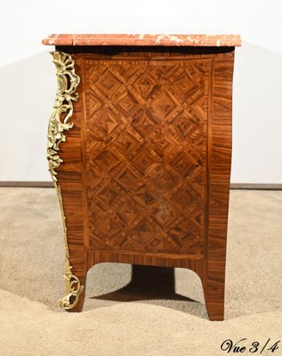 Early 20th Century Louis XIV-Louis XV Transition Style Marquetry Chest of Drawers-RVK-1800456