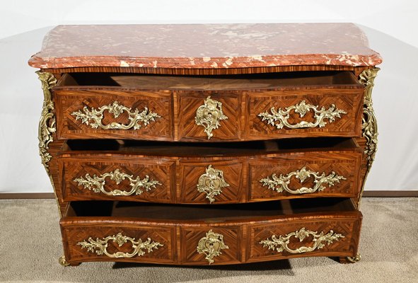 Early 20th Century Louis XIV-Louis XV Transition Style Marquetry Chest of Drawers-RVK-1800456