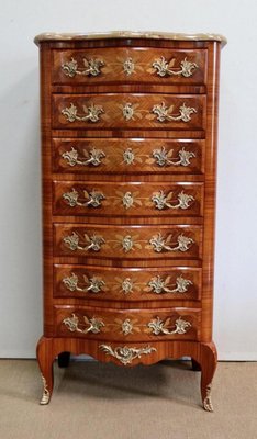 Early 20th Century Louis XV Style Marquetry Chest of Drawers-RVK-1328972