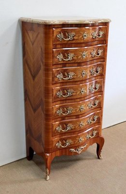 Early 20th Century Louis XV Style Marquetry Chest of Drawers-RVK-1328972