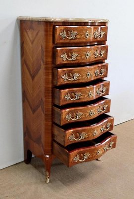 Early 20th Century Louis XV Style Marquetry Chest of Drawers-RVK-1328972