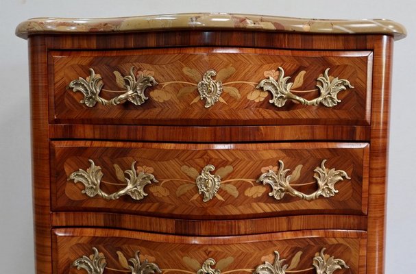 Early 20th Century Louis XV Style Marquetry Chest of Drawers-RVK-1328972