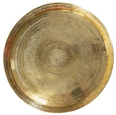 Early 20th Century Moroccan Moorish Polished Copper Tray-RIU-1362399