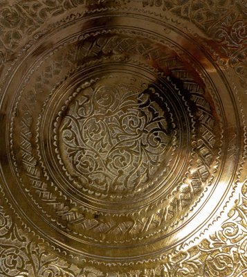 Early 20th Century Moroccan Moorish Polished Copper Tray-RIU-1362399