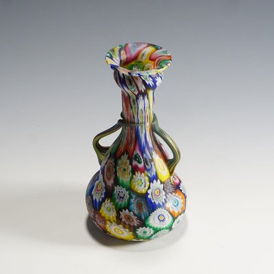 Early 20th Century Multicolored Millefiori Murrine Vase from Brothers Toso-KJP-1155513