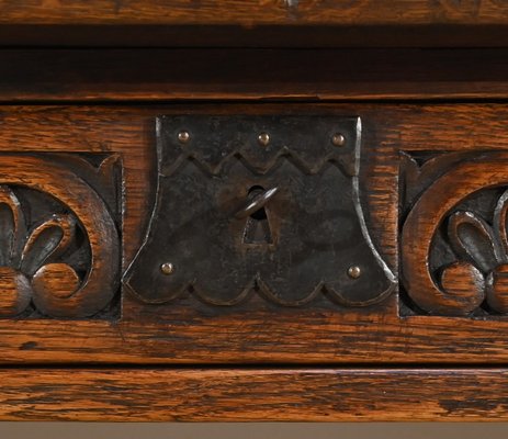 Early 20th Century Neogothic Oak Office Table, 1890s-RVK-1817667