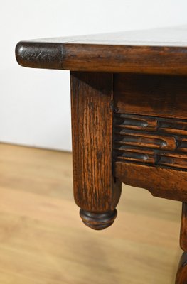 Early 20th Century Neogothic Oak Office Table, 1890s-RVK-1817667