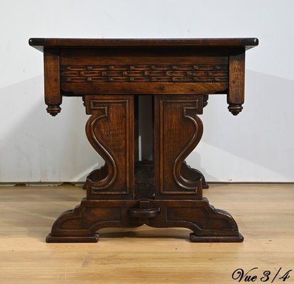 Early 20th Century Neogothic Oak Office Table, 1890s-RVK-1817667