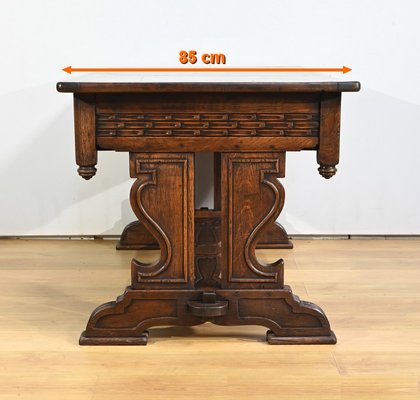 Early 20th Century Neogothic Oak Office Table, 1890s-RVK-1817667