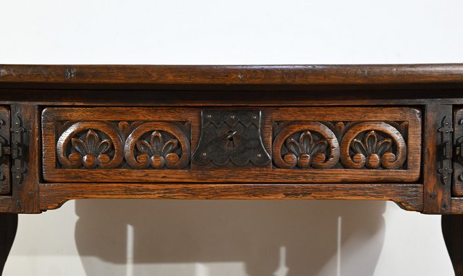 Early 20th Century Neogothic Oak Office Table, 1890s-RVK-1817667