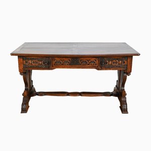 Early 20th Century Neogothic Oak Office Table, 1890s-RVK-1817667