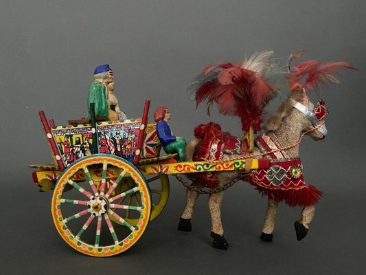 Early 20th Century Sicilian Folk Cart in Papier-Mâché-QKG-1795361