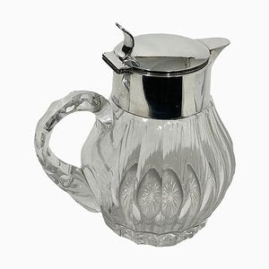 Early 20th Century Silver Mounted Cut-Glass Pitcher from Gebrüder Deyhle, Schwabisch Gmund, 1890s-UCH-1431512