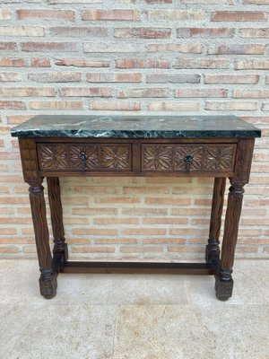 Early 20th Century Spanish Carved Walnut Console Table-NOU-1047299