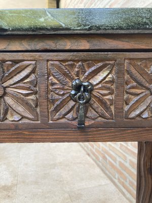 Early 20th Century Spanish Carved Walnut Console Table-NOU-1047299