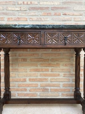 Early 20th Century Spanish Carved Walnut Console Table-NOU-1047299