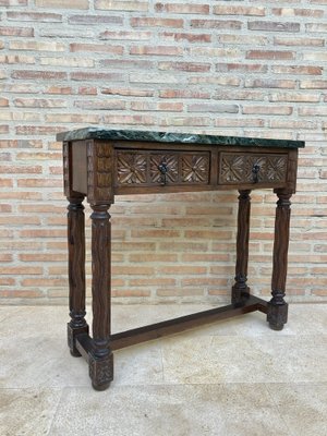 Early 20th Century Spanish Carved Walnut Console Table-NOU-1047299