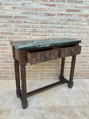 Early 20th Century Spanish Carved Walnut Console Table-NOU-1047299