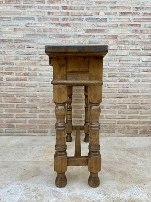 Early 20th Century Spanish Console Table with 2 Drawers and Turned Legs-NOU-1022859