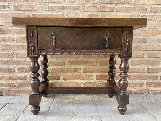 Early 20th Century Spanish Walnut Side Table-NOU-1124522