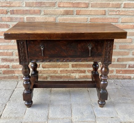 Early 20th Century Spanish Walnut Side Table-NOU-1124522