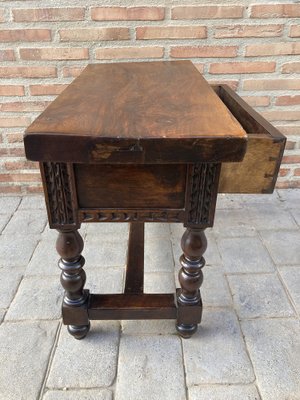 Early 20th Century Spanish Walnut Side Table-NOU-1124522