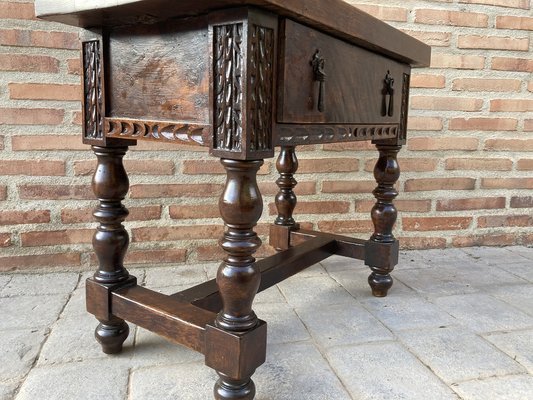 Early 20th Century Spanish Walnut Side Table-NOU-1124522