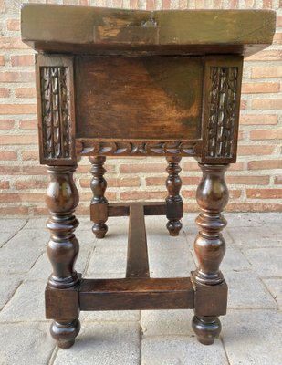 Early 20th Century Spanish Walnut Side Table-NOU-1124522