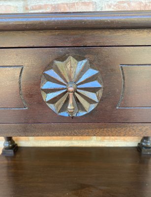 Early 20th Century Spanish Walnut Work Side Table with Large Single Drawer-NOU-1220657