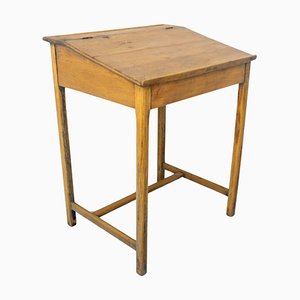 Early 20th Century Student Pine Writing Table with Slant Top, France, 1890s-RIU-1741879