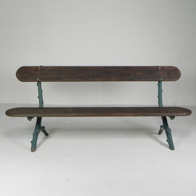 Early 20th Century Tree Branch Garden Bench with Cast Iron Uprights-TL-1785099