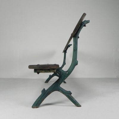 Early 20th Century Tree Branch Garden Bench with Cast Iron Uprights-TL-1785099