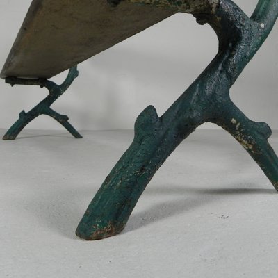 Early 20th Century Tree Branch Garden Bench with Cast Iron Uprights-TL-1785099