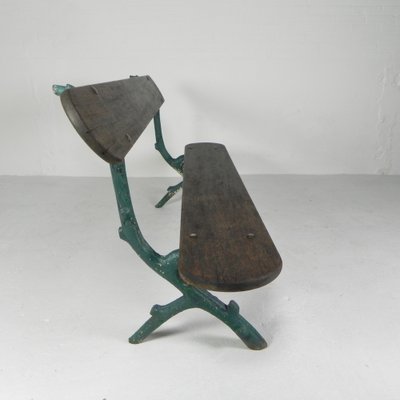 Early 20th Century Tree Branch Garden Bench with Cast Iron Uprights-TL-1785099